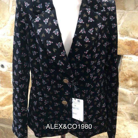 ZARA PRINTED VELVET JACKET BLAZER STUDIO 8705/730 - Picture 3 of 6